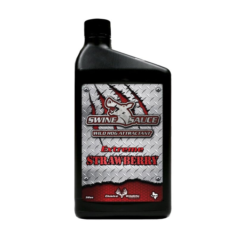 Elusive Wildlife Swine Sauce Extreme Strawberry Attractants Premium Hunting Gear for Wild Hogs - 32 oz Concentrated Blends: Roasted Peanut, Day Old Donut, Extreme Strawberry - Image 1
